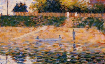 Georges Seurat œuvres - bateaux près de la plage à Asnieres 1883